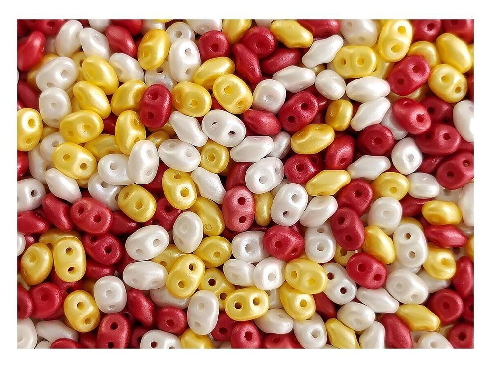 6168 2.12 oz 60 g SuperDuo Seed Beads 2.5x5 mm, 2 Holes, Alabaster Pastel